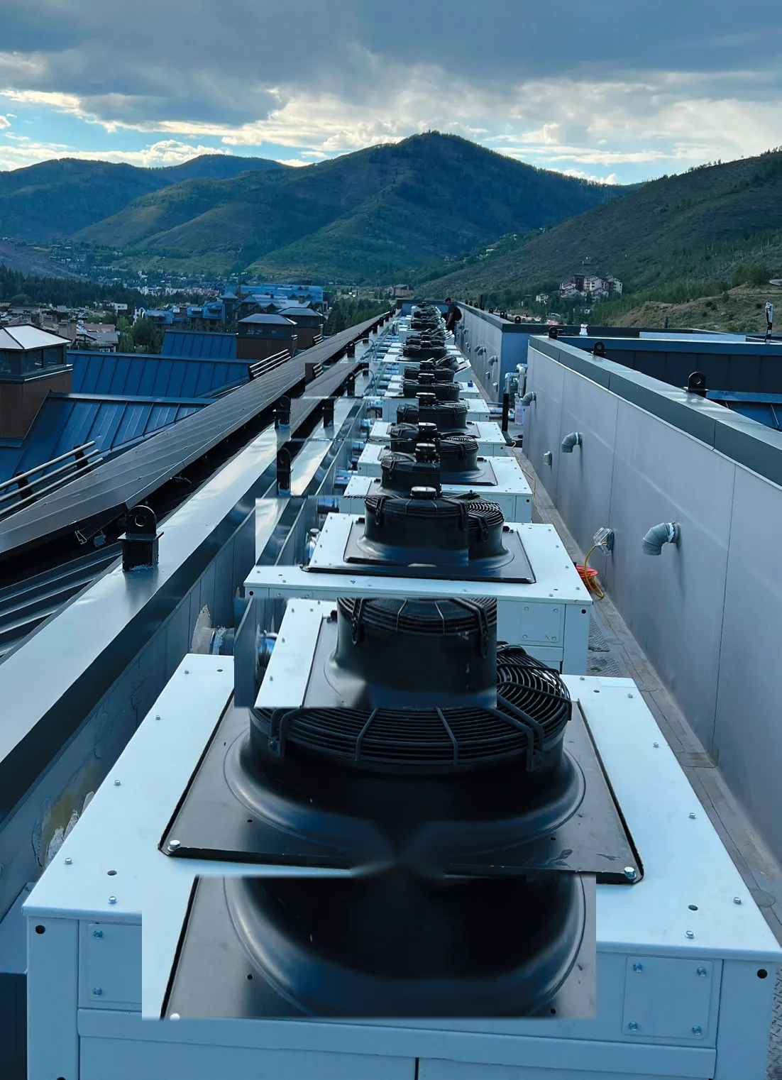 Rooftop array of EKS condensing units
